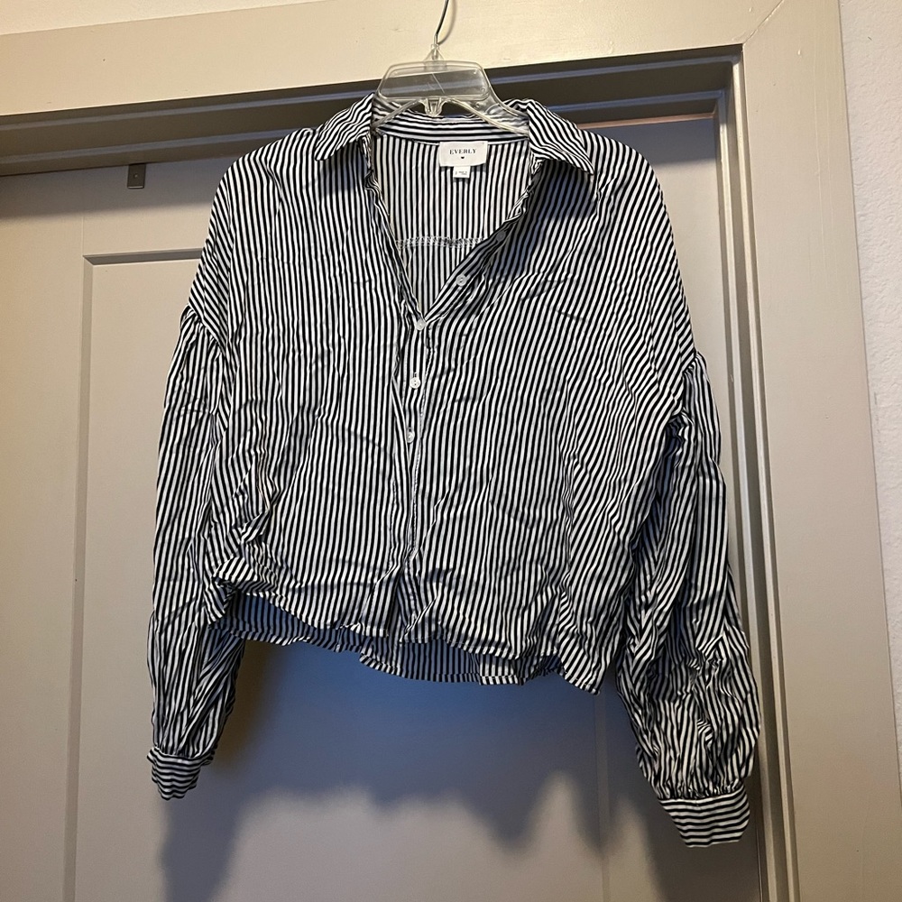 Black and white button down